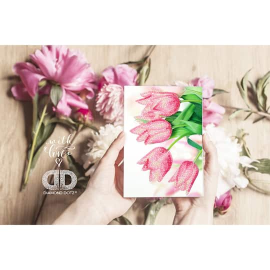 Diamond Dotz® Romantic Tulips Diamond Painting Card Kit